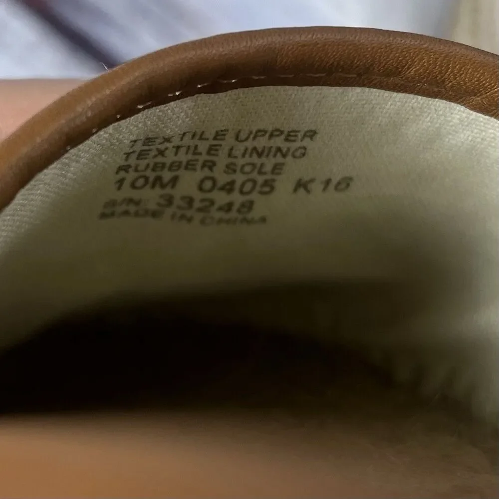 NEW Tory Burch Shaw Espadrille White Tan Logo Canvas Flats Women’s Size 10